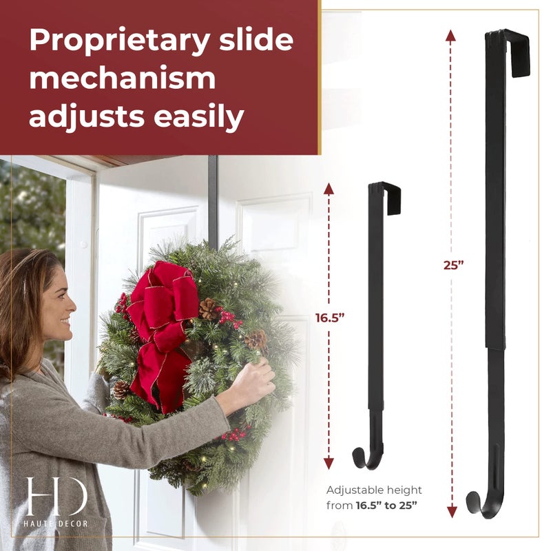 Haute Decor Adjustable Length Wreath Hanger - 20 Lb. Capacity - Image 2